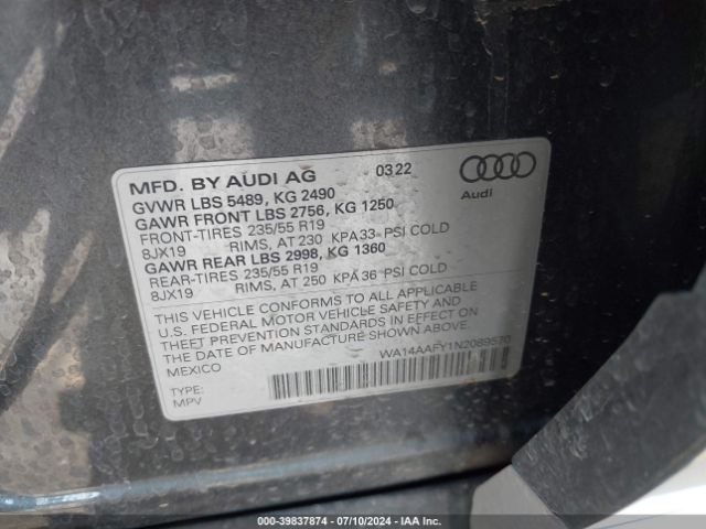 Photo 8 VIN: WA14AAFY1N2089570 - AUDI Q5 