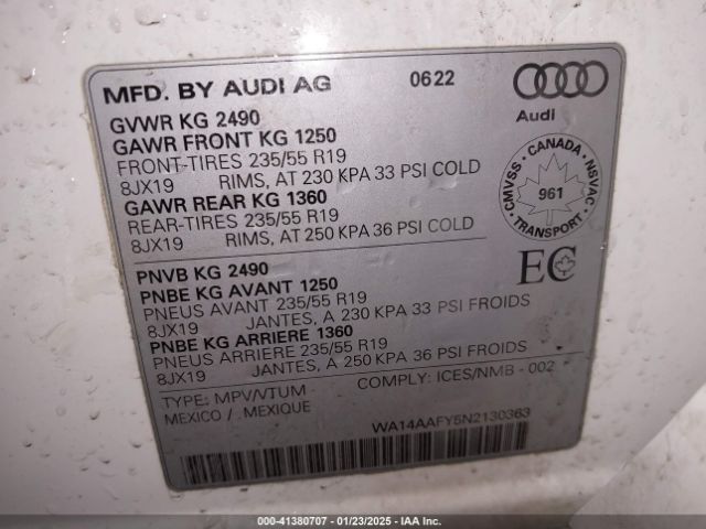 Photo 8 VIN: WA14AAFY5N2130363 - AUDI Q5 