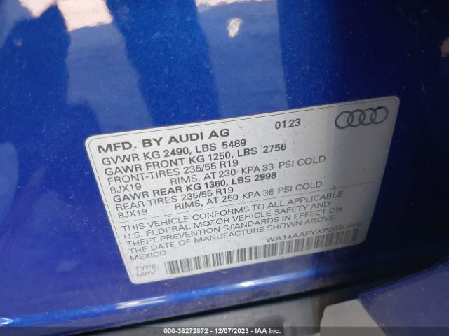 Photo 8 VIN: WA14AAFYXP2090686 - AUDI Q5 SPORTBACK 