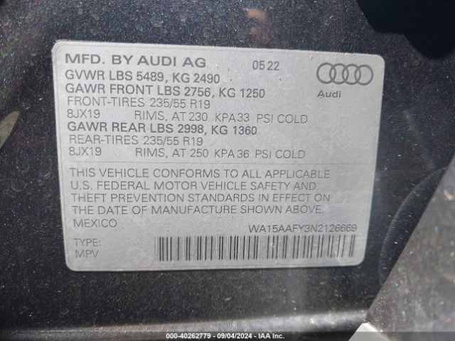 Photo 8 VIN: WA15AAFY3N2126669 - AUDI Q5 