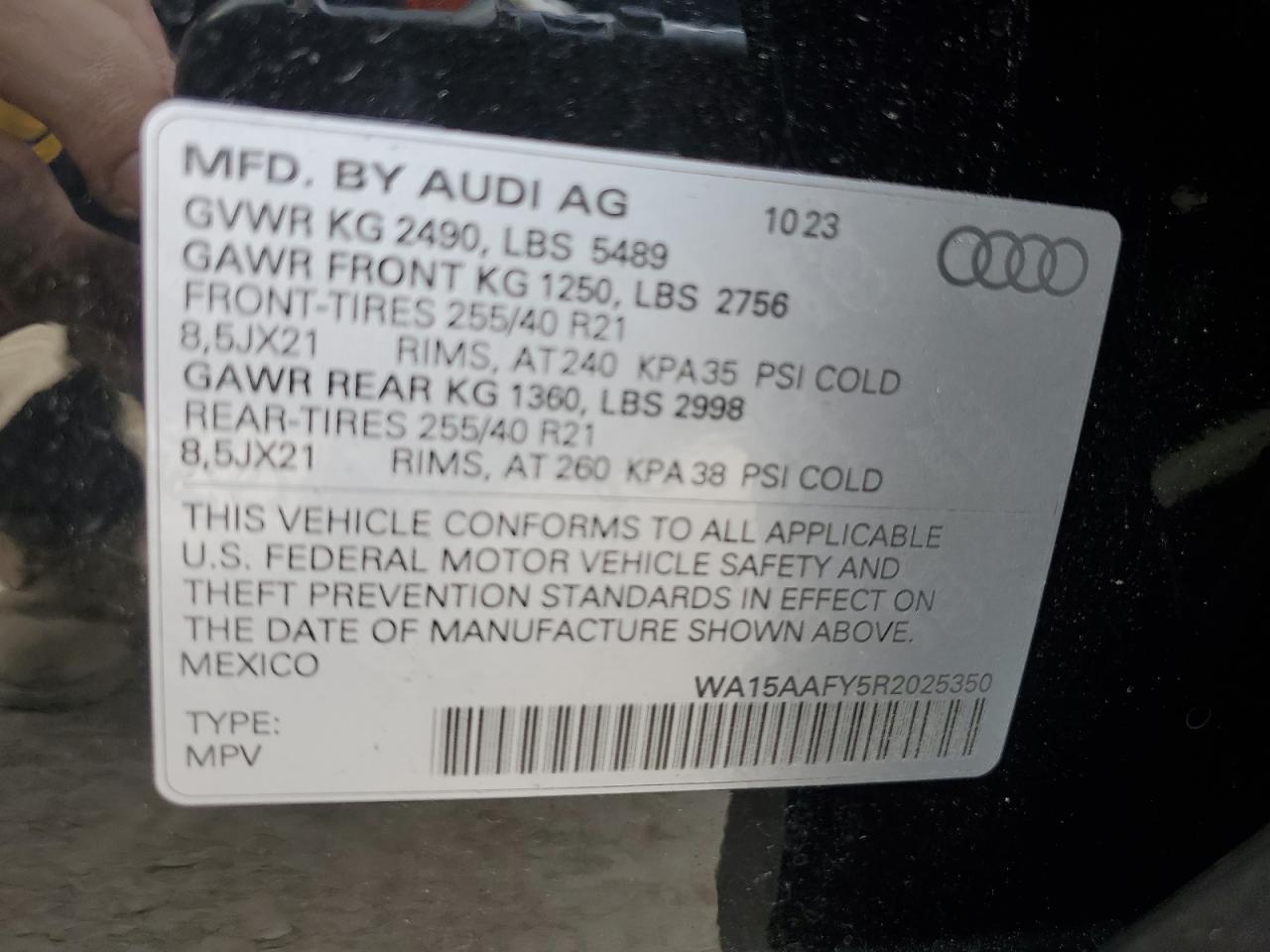 Photo 11 VIN: WA15AAFY5R2025350 - AUDI Q5 