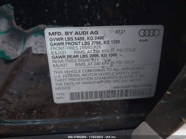 Photo 8 VIN: WA15ABFY8M2135565 - AUDI Q5 SPORTBACK 