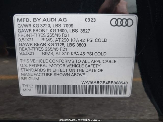 Photo 8 VIN: WA16ABGE4RB008540 - AUDI Q8 