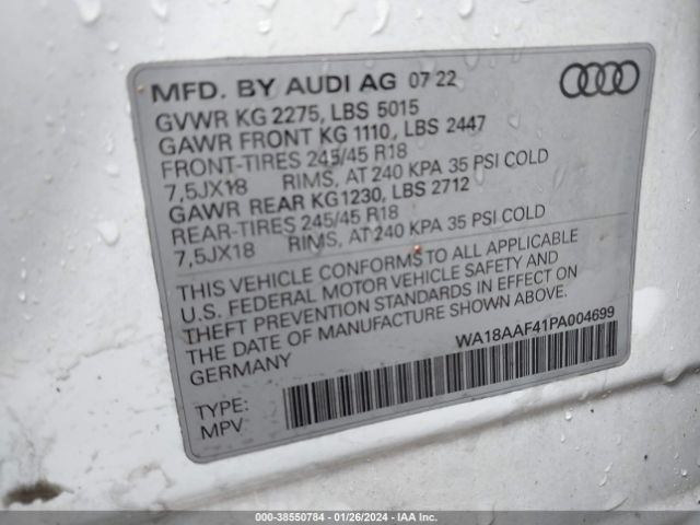 Photo 8 VIN: WA18AAF41PA004699 - AUDI A4 ALLROAD 