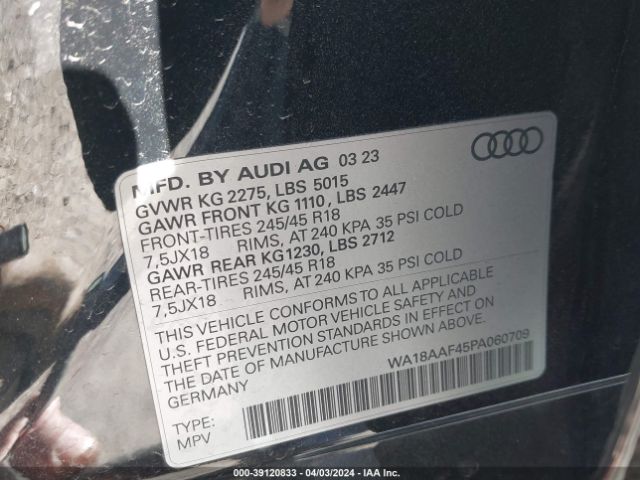 Photo 8 VIN: WA18AAF45PA060709 - AUDI A4 ALLROAD 