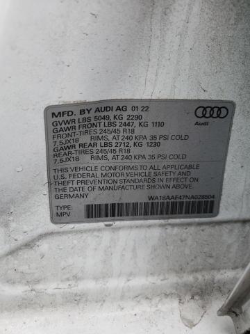 Photo 11 VIN: WA18AAF47NA028504 - AUDI A4 