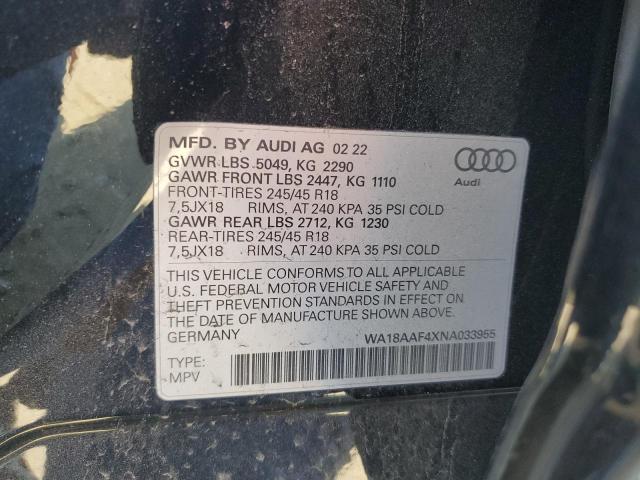 Photo 9 VIN: WA18AAF4XNA033955 - AUDI A4 ALLROAD 