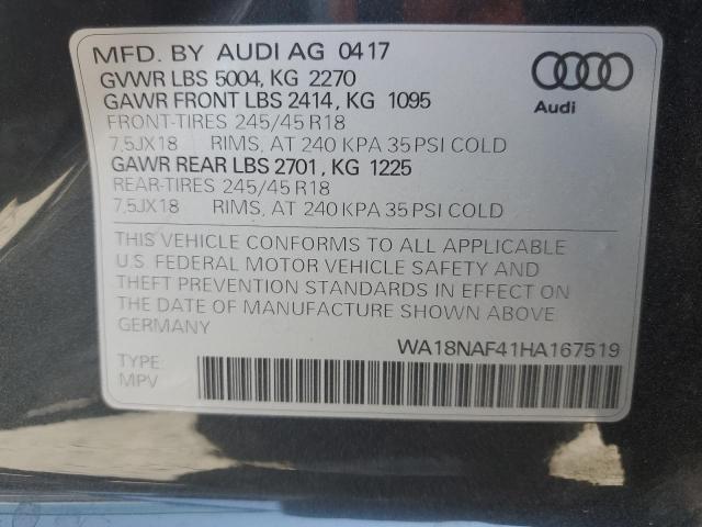 Photo 11 VIN: WA18NAF41HA167519 - AUDI A4 