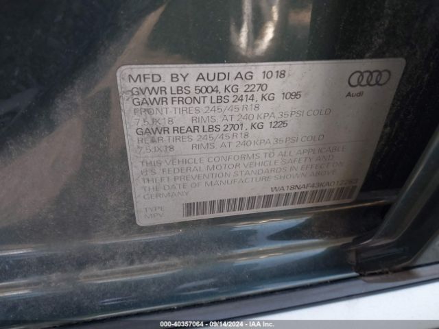 Photo 8 VIN: WA18NAF43KA012283 - AUDI A4 ALLROAD 