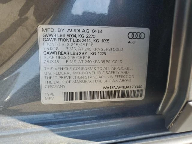 Photo 12 VIN: WA18NAF46JA173340 - AUDI A4 ALLROAD 