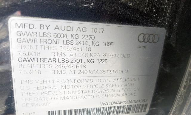 Photo 9 VIN: WA18NAF49JA084362 - AUDI A4 