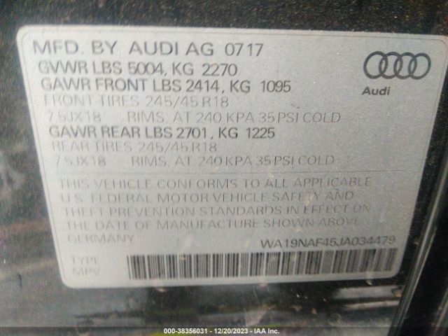 Photo 8 VIN: WA19NAF45JA034479 - AUDI A4 ALLROAD 