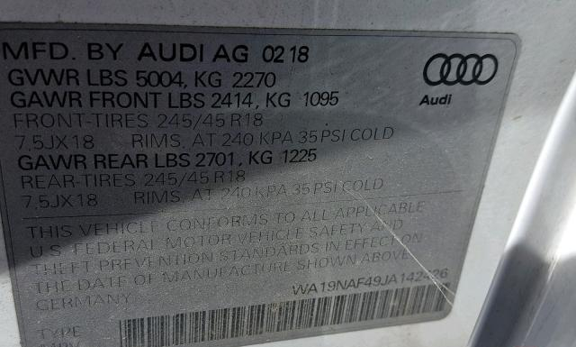 Photo 9 VIN: WA19NAF49JA142426 - AUDI A4 ALLROAD 