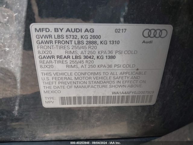 Photo 8 VIN: WA1A4AFY0J2007929 - AUDI SQ5 