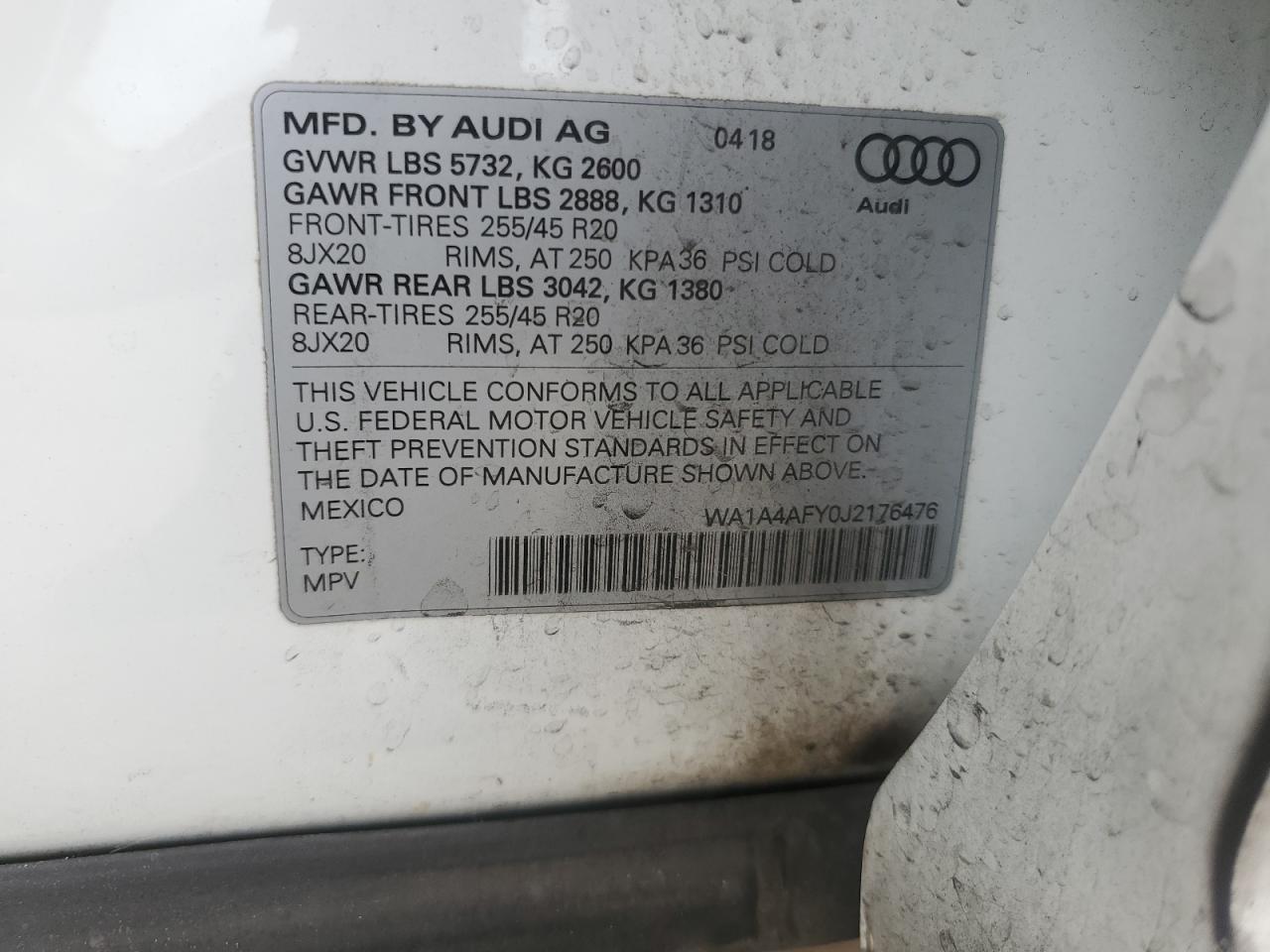 Photo 12 VIN: WA1A4AFY0J2176476 - AUDI SQ5 