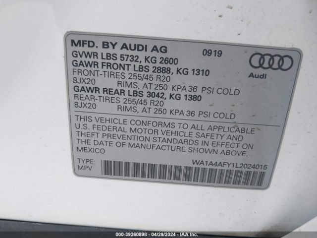 Photo 8 VIN: WA1A4AFY1L2024015 - AUDI SQ5 