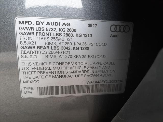 Photo 9 VIN: WA1A4AFY2J2053794 - AUDI SQ5 