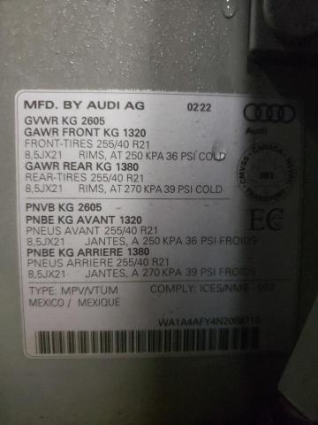 Photo 12 VIN: WA1A4AFY4N2068710 - AUDI SQ5 PREMIU 