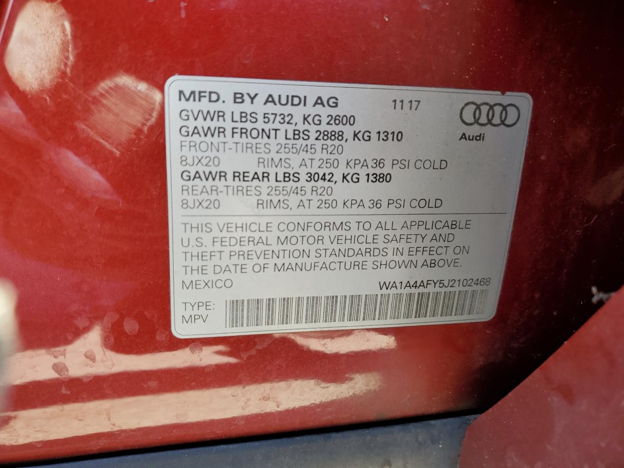 Photo 12 VIN: WA1A4AFY5J2102468 - AUDI SQ5 