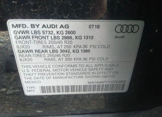 Photo 8 VIN: WA1A4AFY7J2224636 - AUDI SQ5 