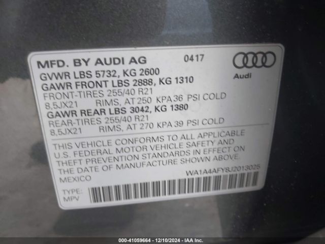 Photo 8 VIN: WA1A4AFY8J2013025 - AUDI SQ5 