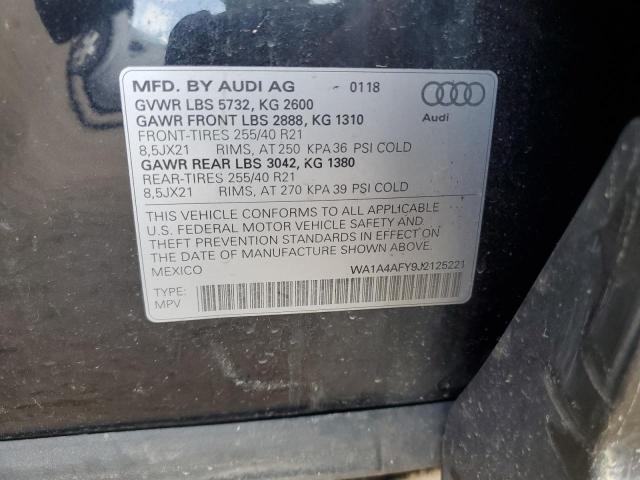 Photo 11 VIN: WA1A4AFY9J2125221 - AUDI SQ5 