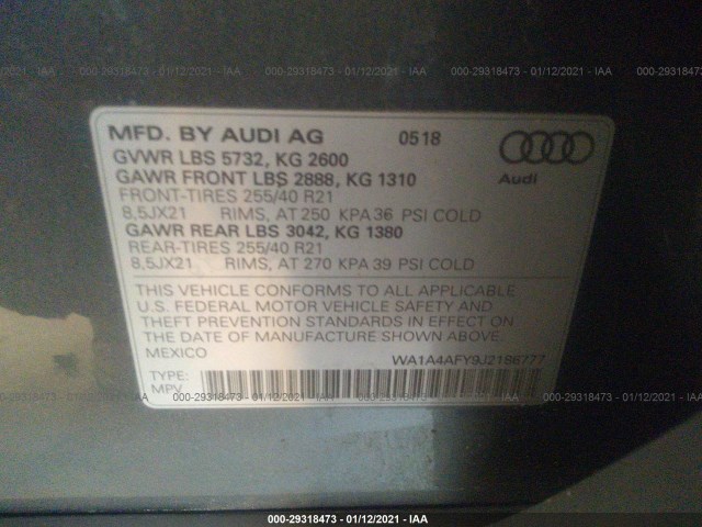 Photo 8 VIN: WA1A4AFY9J2186777 - AUDI SQ5 