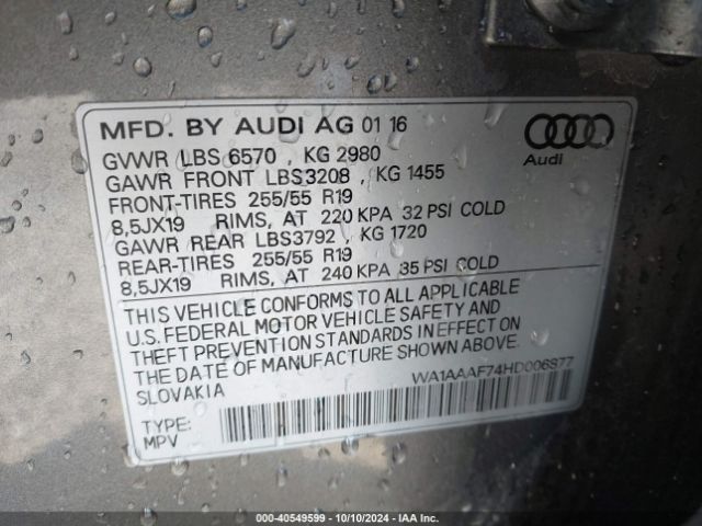 Photo 8 VIN: WA1AAAF74HD006877 - AUDI Q7 