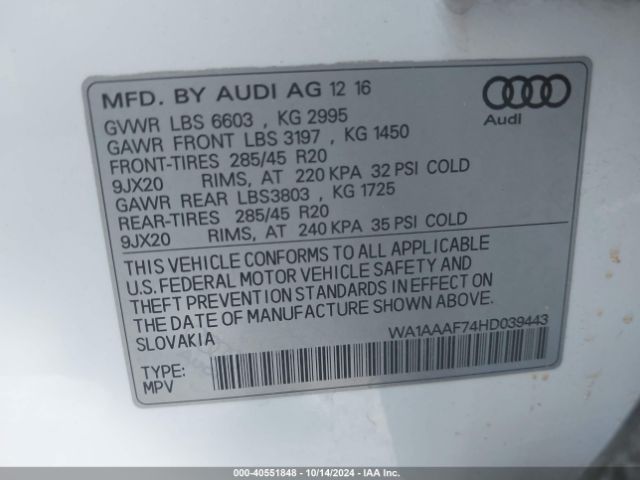 Photo 8 VIN: WA1AAAF74HD039443 - AUDI Q7 