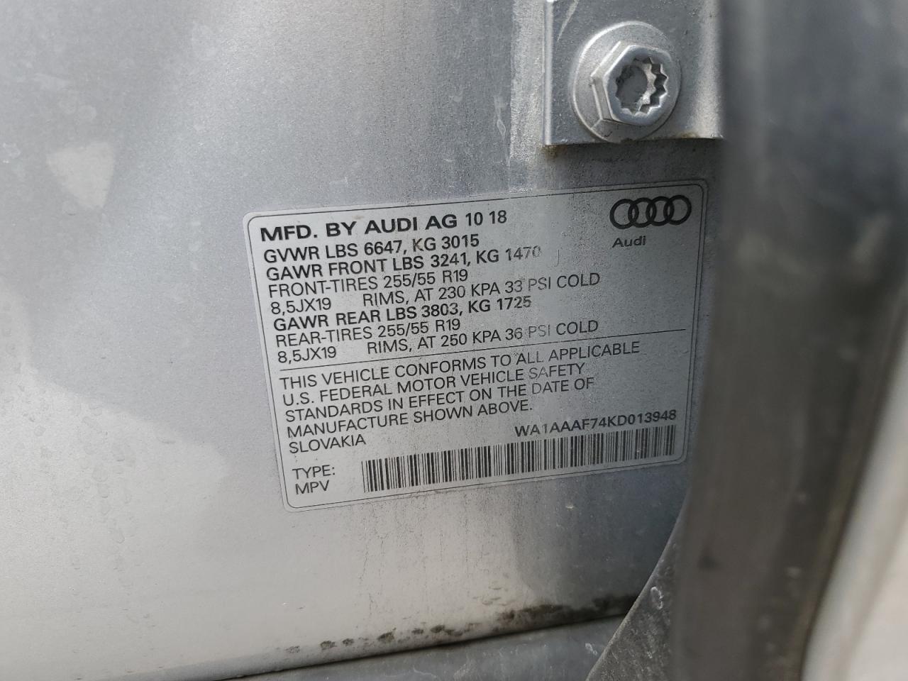 Photo 12 VIN: WA1AAAF74KD013948 - AUDI Q7 