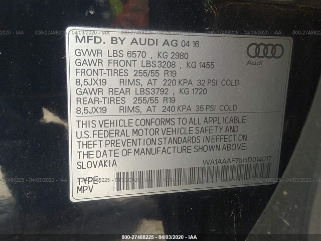 Photo 8 VIN: WA1AAAF75HD014017 - AUDI Q7 