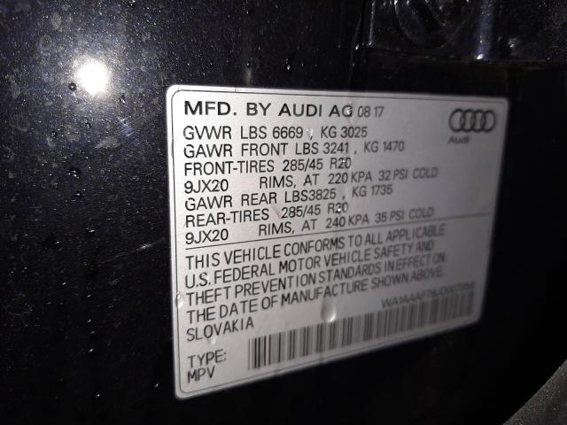 Photo 9 VIN: WA1AAAF78JD007858 - AUDI Q7 PREMIUM 