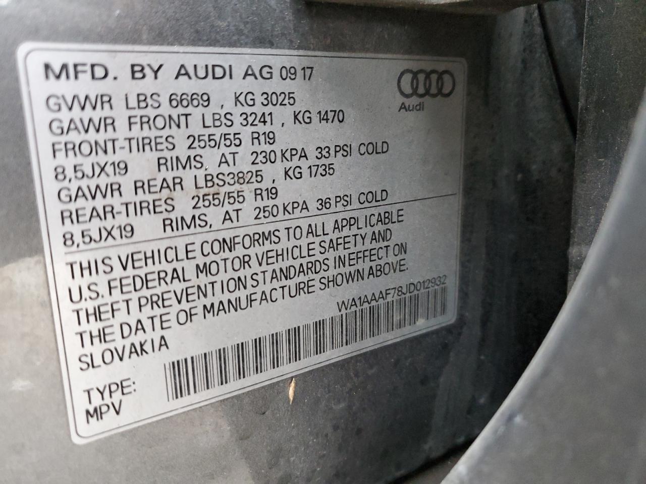 Photo 11 VIN: WA1AAAF78JD012932 - AUDI Q7 