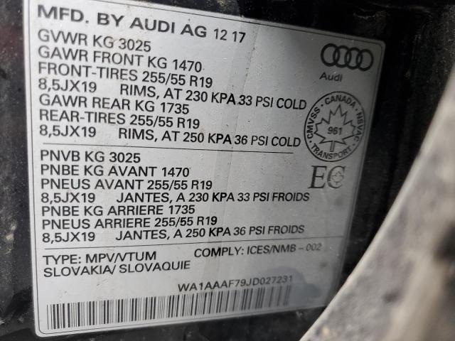 Photo 13 VIN: WA1AAAF79JD027231 - AUDI Q7 PREMIUM 