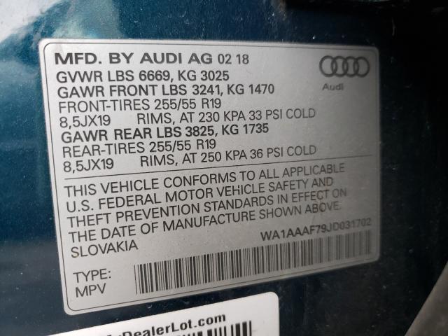 Photo 9 VIN: WA1AAAF79JD031702 - AUDI Q7 