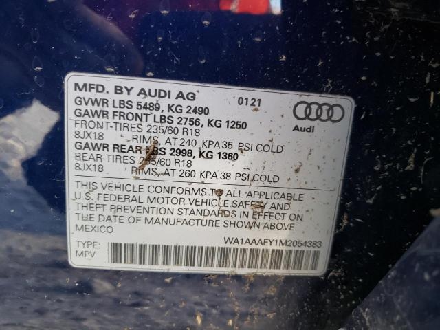 Photo 12 VIN: WA1AAAFY1M2054383 - AUDI Q5 PREMIUM 