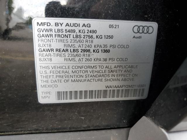 Photo 12 VIN: WA1AAAFY2M2110301 - AUDI Q5 PREMIUM 