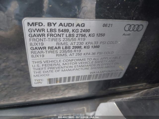 Photo 8 VIN: WA1AAAFY2M2126336 - AUDI Q5 