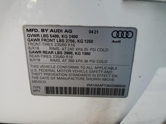 Photo 13 VIN: WA1AAAFY3M2086509 - AUDI Q5 PREMIUM 