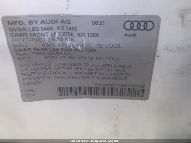 Photo 8 VIN: WA1AAAFY3M2126068 - AUDI Q5 