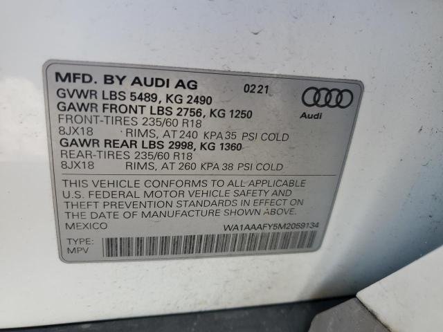 Photo 13 VIN: WA1AAAFY5M2059134 - AUDI Q5 PREMIUM 