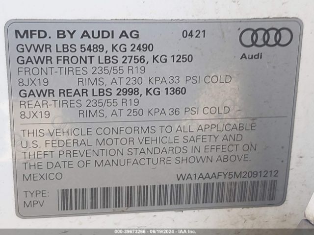 Photo 8 VIN: WA1AAAFY5M2091212 - AUDI Q5 