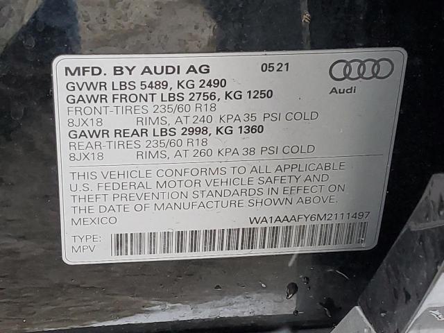 Photo 12 VIN: WA1AAAFY6M2111497 - AUDI Q5 PREMIUM 