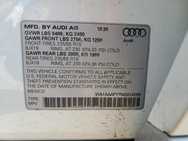 Photo 13 VIN: WA1AAAFY7M2014289 - AUDI Q5 PREMIUM 