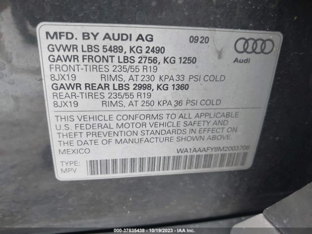 Photo 8 VIN: WA1AAAFY8M2003706 - AUDI Q5 