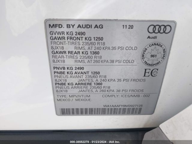 Photo 8 VIN: WA1AAAFY9M2027125 - AUDI Q5 