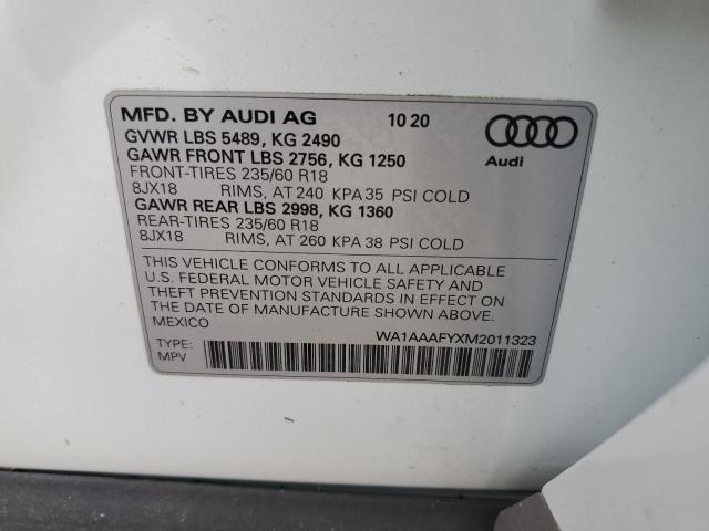 Photo 9 VIN: WA1AAAFYXM2011323 - AUDI Q5 PREMIUM 