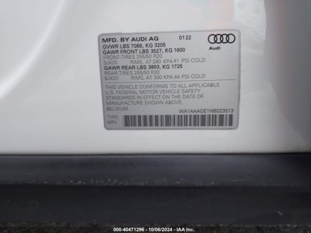 Photo 8 VIN: WA1AAAGE1NB023513 - AUDI E-TRON 