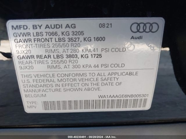 Photo 8 VIN: WA1AAAGE6NB005301 - AUDI E-TRON 