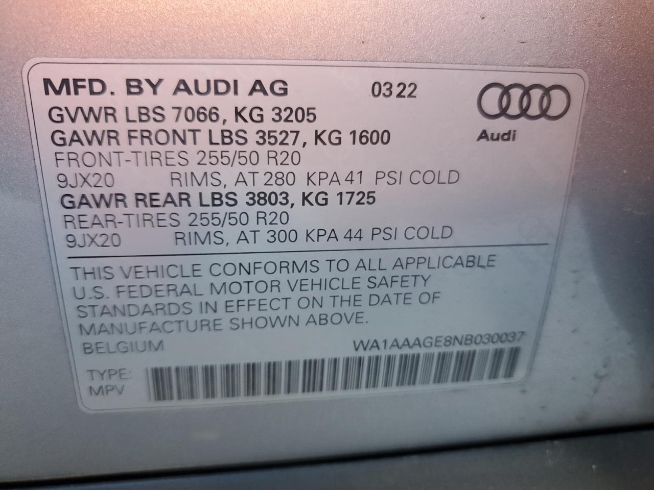 Photo 11 VIN: WA1AAAGE8NB030037 - AUDI E-TRON 